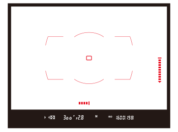 붉게 점등하는 파인더 내 수평계 표시