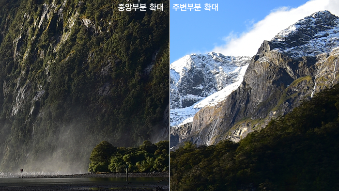 중앙부분 확대 주변부분 확대 이미지