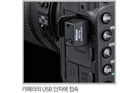 카메라의 usb단자에 접속